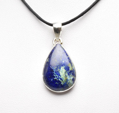 MALACHITE AND AZURITE TEAR DROP PENDENT J80