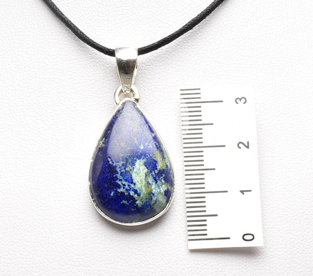 MALACHITE AND AZURITE TEAR DROP PENDENT J80