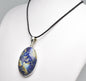 MALACHITE AND AZURITE OVAL PENDENT set in STERLING SILVER J81