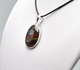 BANDED TIGER IRON PENDANT set in STERLING SILVER J110