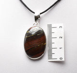 BANDED TIGER IRON PENDANT set in STERLING SILVER J110