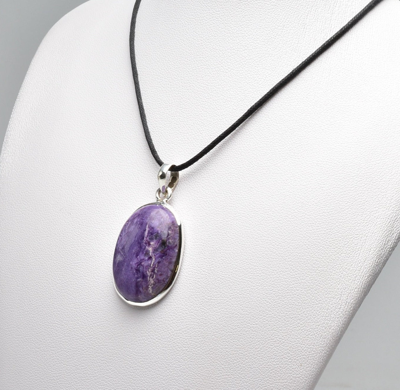 CHAROITE PENDANT set in STERLING SILVER J42