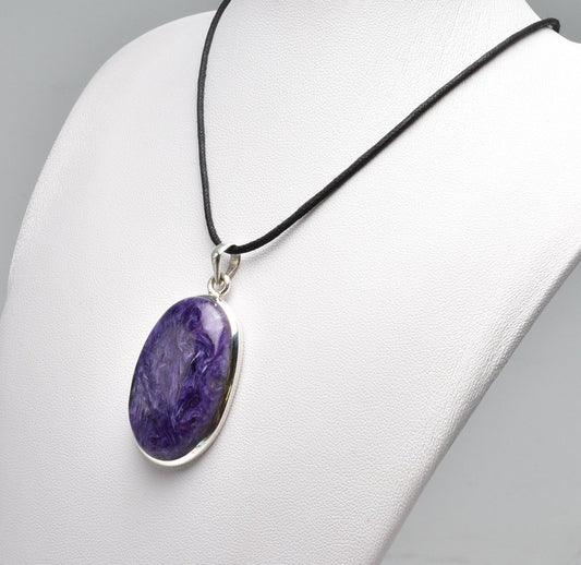 CHAROITE PENDANT set in STERLING SILVER J44