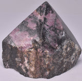 RHODONITE 6 SIDED CARVED POINT P645