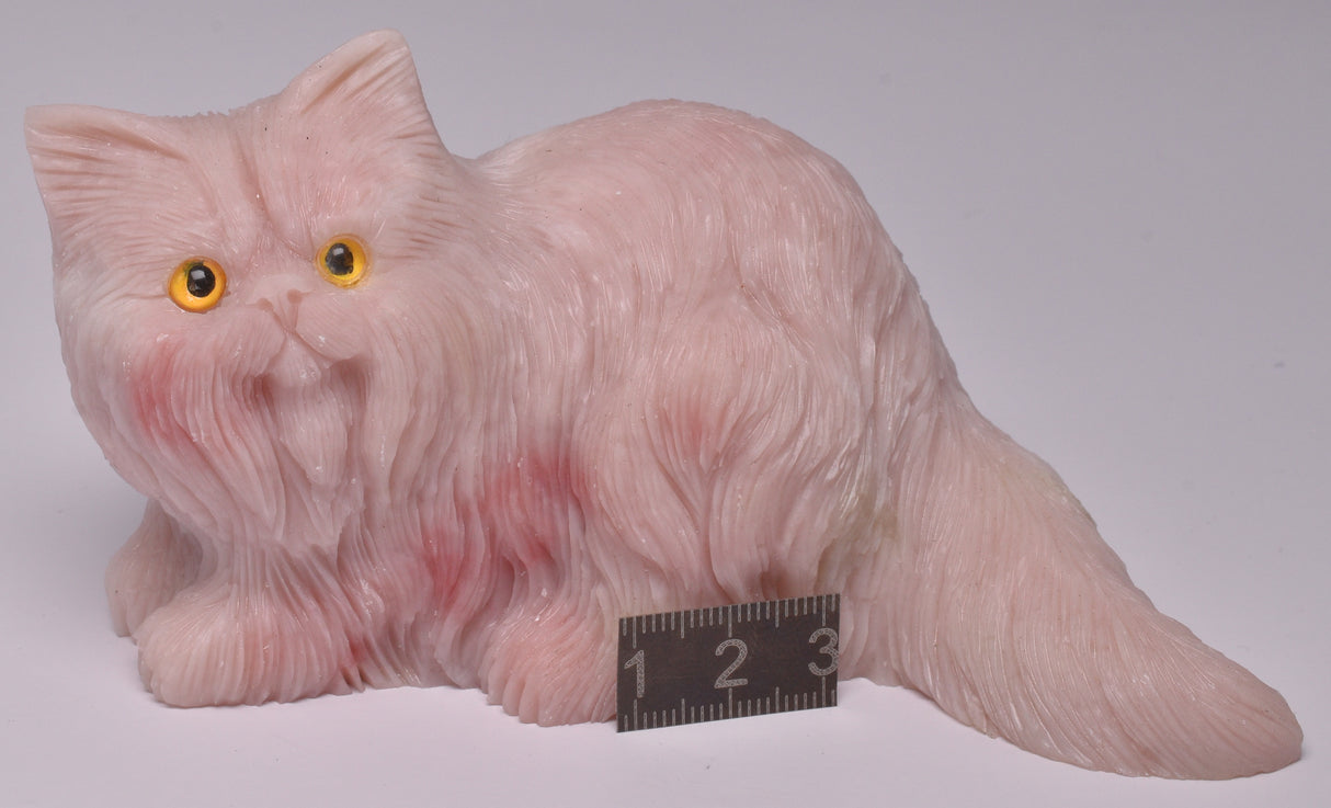 PINK OPAL PERSIAN CAT CARVING P1000
