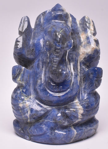 SODALITE GANESHA CARVING P989