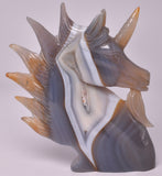 AGATE CRYSTAL UNICORN CARVING 12 cm P992