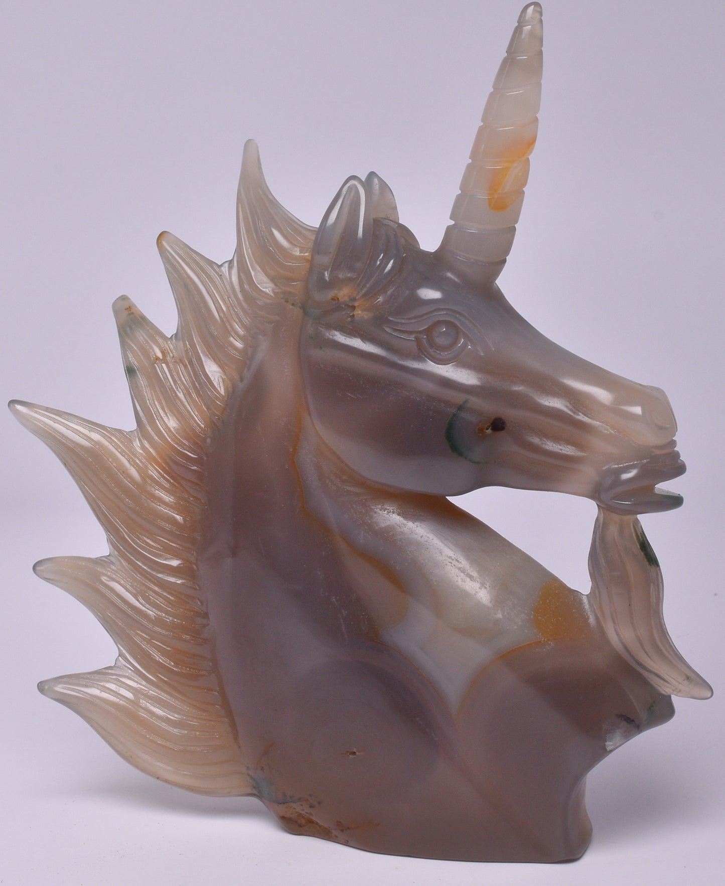 AGATE CRYSTAL UNICORN CARVING 15.5 cm P993