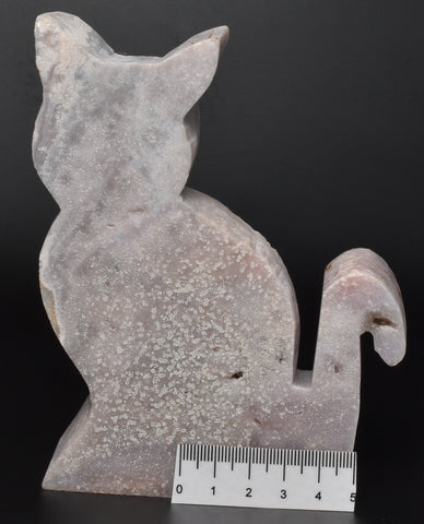 PINK AMETHYST CARVED CAT P361