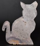 PINK AMETHYST CARVED CAT P361