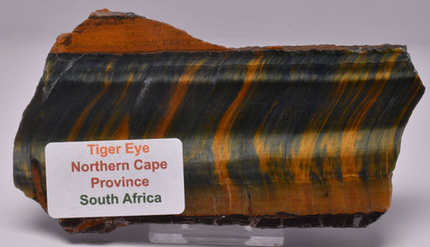 TIGER EYE Polished Slice, 116 grams, Northern Cape Province South Africa S1142