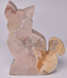 PINK AMETHYST CAT CARVING P481
