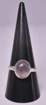ROSE QUARTZ RING set in STERLING SILVER, SIZE R/9 J195