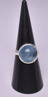 AQUAMARINE RING set in STERLING SILVER, SIZE O/7.5 J208