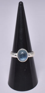 AQUAMARINE RING set in STERLING SILVER, SIZE O/7.5 J212