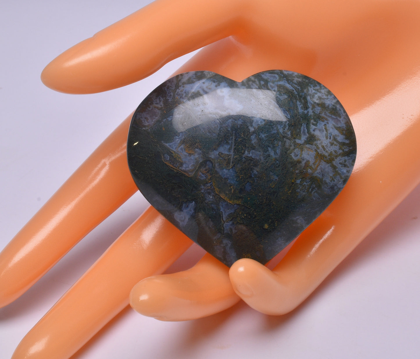 MOSS AGATE HEART P543