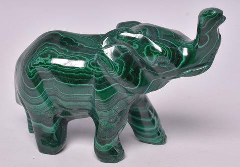 MALACHITE CRYSTAL ELEPHANT CARVING P810