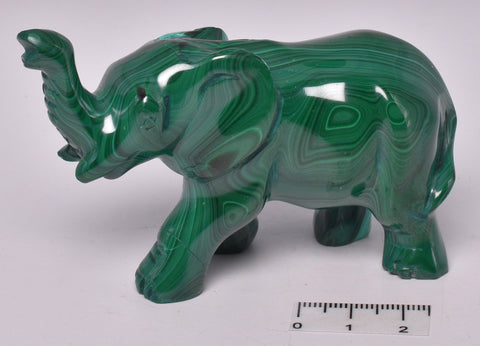 MALACHITE CRYSTAL ELEPHANT CARVING P830