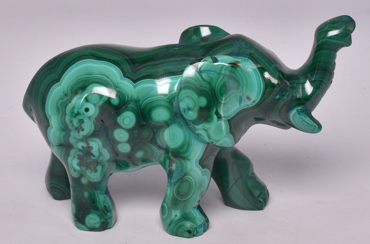 MALACHITE CRYSTAL ELEPHANT CARVING P830