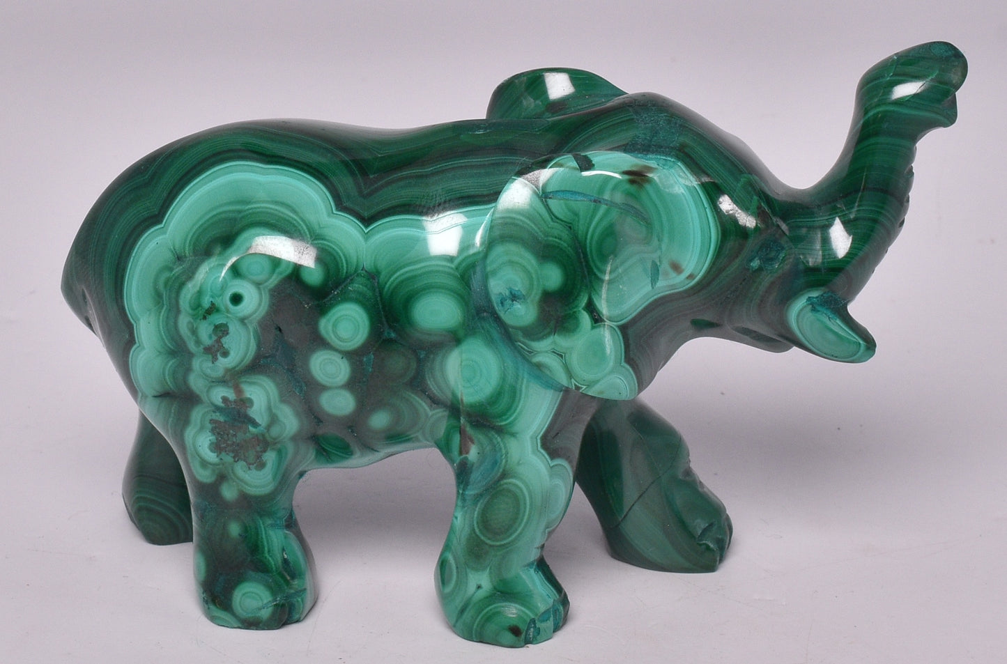 MALACHITE CRYSTAL ELEPHANT CARVING P830