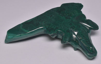MALACHITE CRYSTAL ALLIGATOR CARVING P492