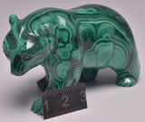 MALACHITE CRYSTAL BEAR CARVING P498