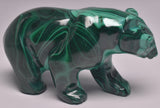 MALACHITE CRYSTAL BEAR CARVING P498