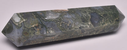 MOSS AGATE DOUBLE POINT WAND P1042