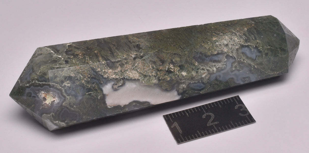 MOSS AGATE DOUBLE POINT WAND P837