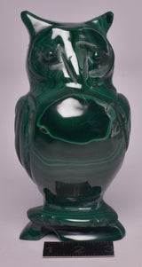 MALACHITE CRYSTAL OWL CARVING P847