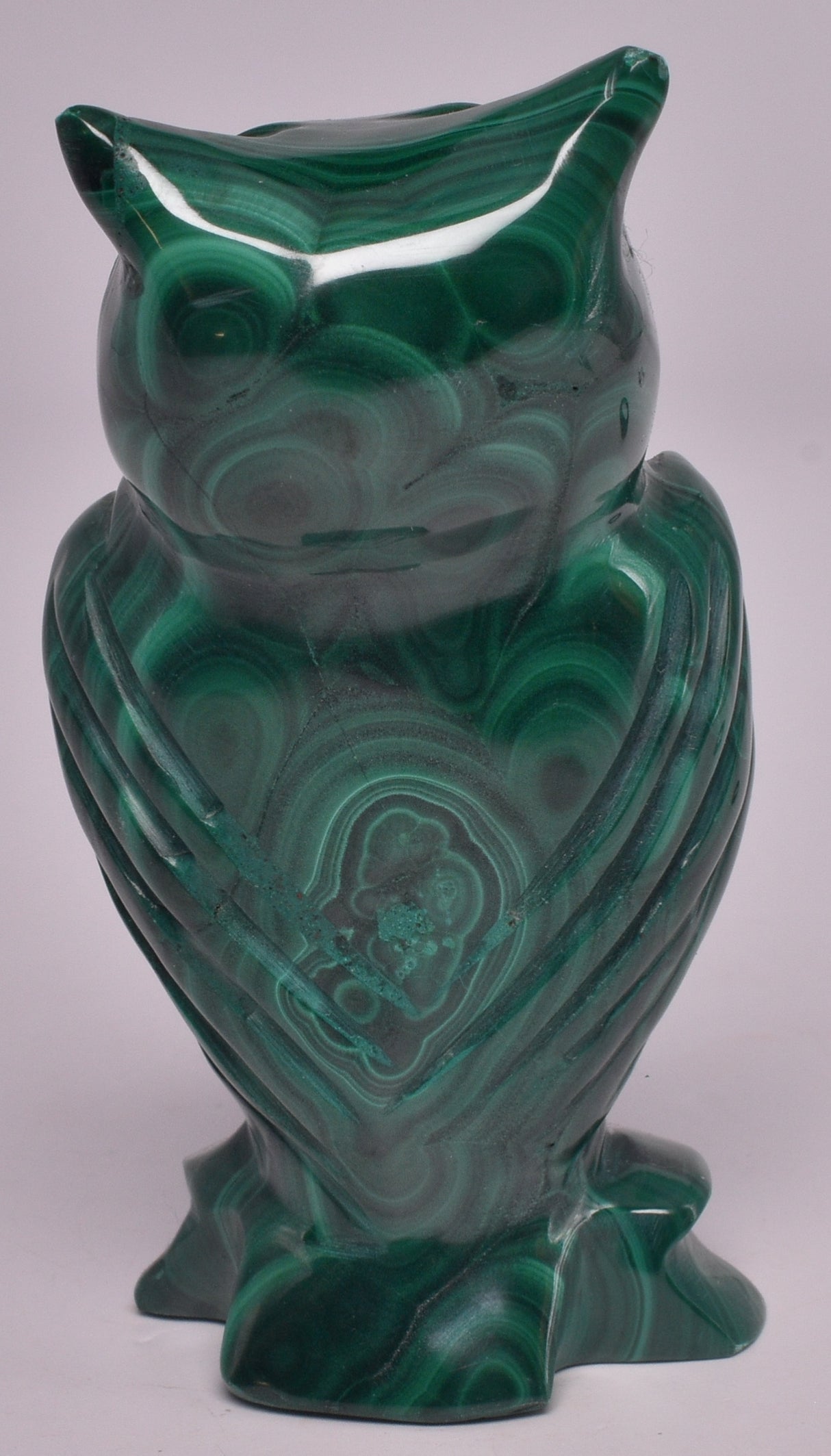 MALACHITE CRYSTAL OWL CARVING P847