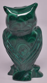MALACHITE CRYSTAL OWL CARVING P847