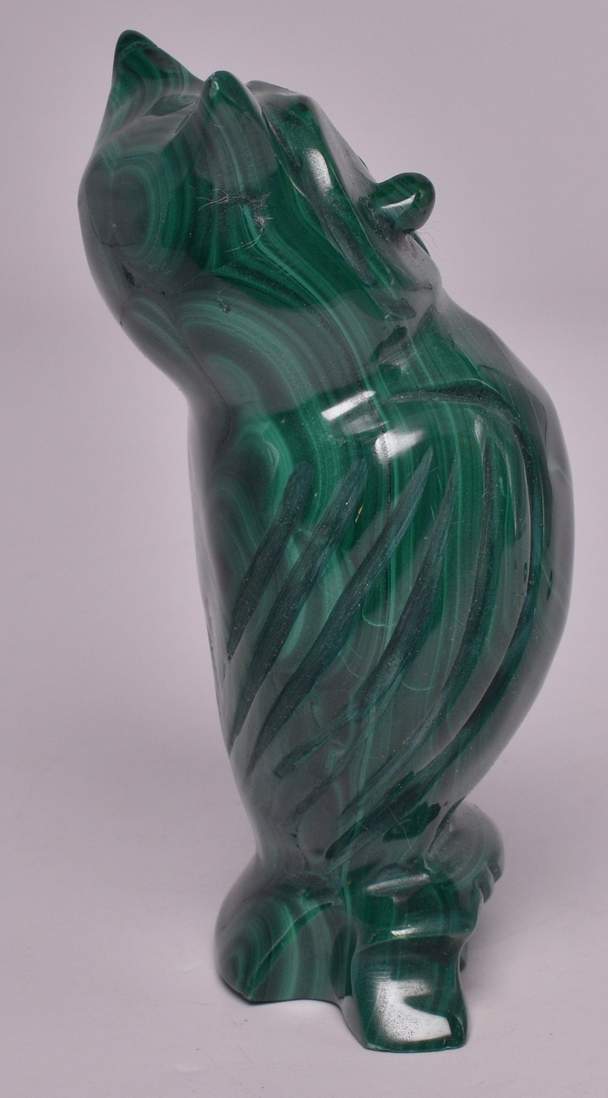 MALACHITE CRYSTAL OWL CARVING P847