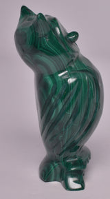 MALACHITE CRYSTAL OWL CARVING P847