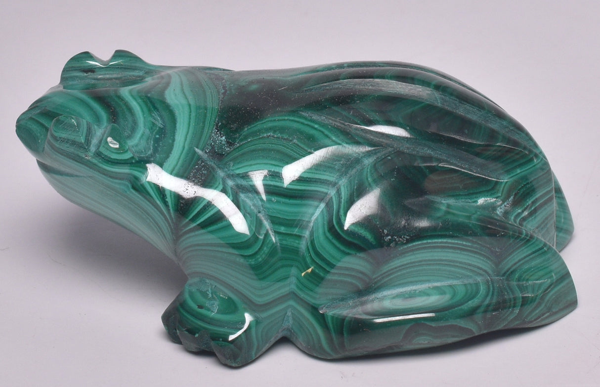 MALACHITE CRYSTAL FROG CARVING P843