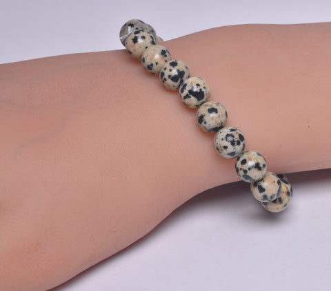 DALMATION JASPER CRYSTAL BRACELET J248