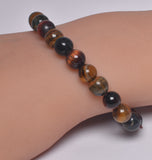 MIXED TIGER EYE CRYSTAL BRACELET J255