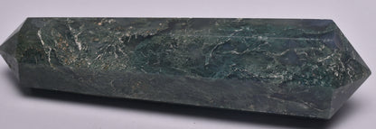 MOSS AGATE DOUBLE POINT WAND P145