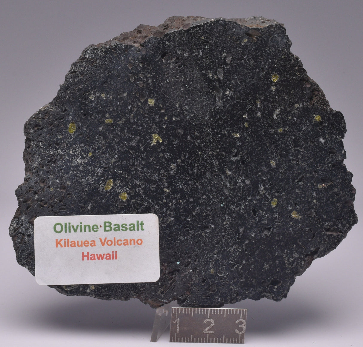 OLIVINE BASALT SLICE, KILAUEA VOLCANO, HAWAII S176
