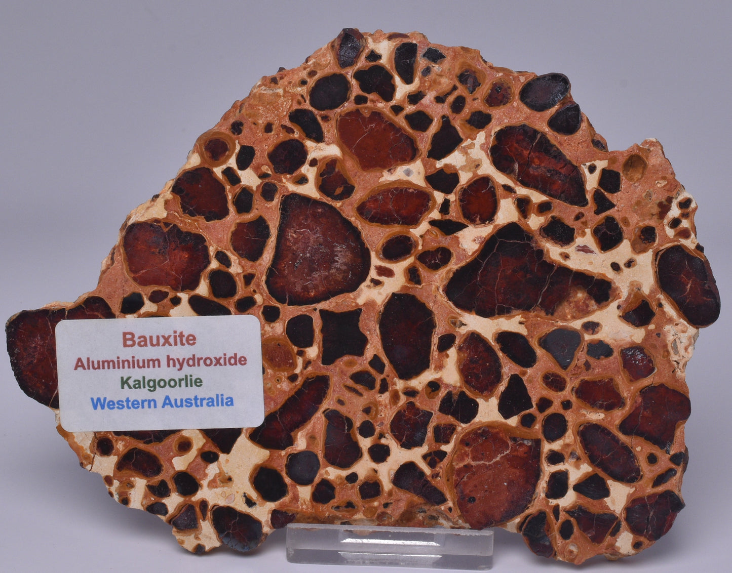 BAUXITE, Aluminium Hydroxide, Polished Slice, Kalgoorlie WA S199