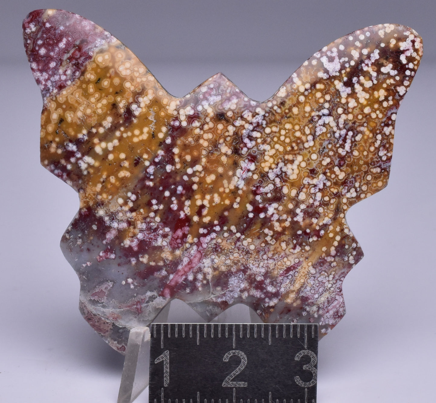 RIVER JASPER BUTTERFLY CARVING P748