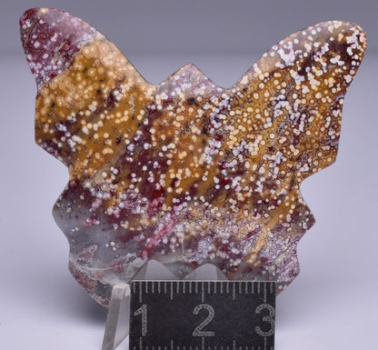 RIVER JASPER BUTTERFLY CARVING P748