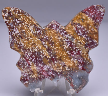 RIVER JASPER BUTTERFLY CARVING P748