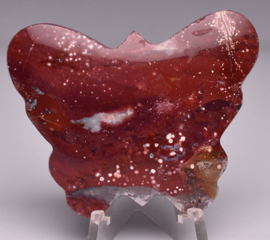 RIVER JASPER BUTTERFLY CARVING P749