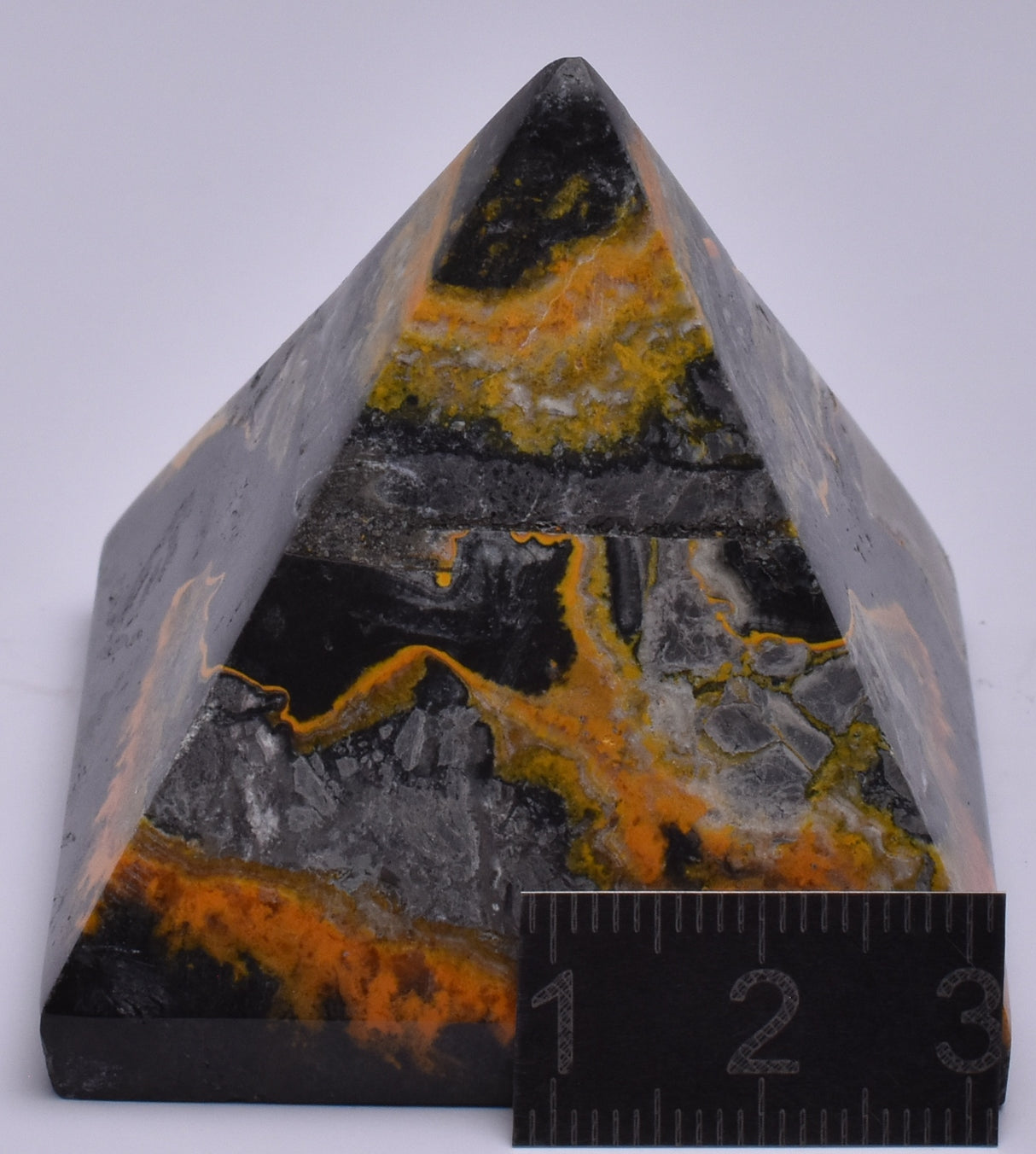 BUMBLEBEE JASPER CRYSTAL PYRAMID CARVING 5 CM P754