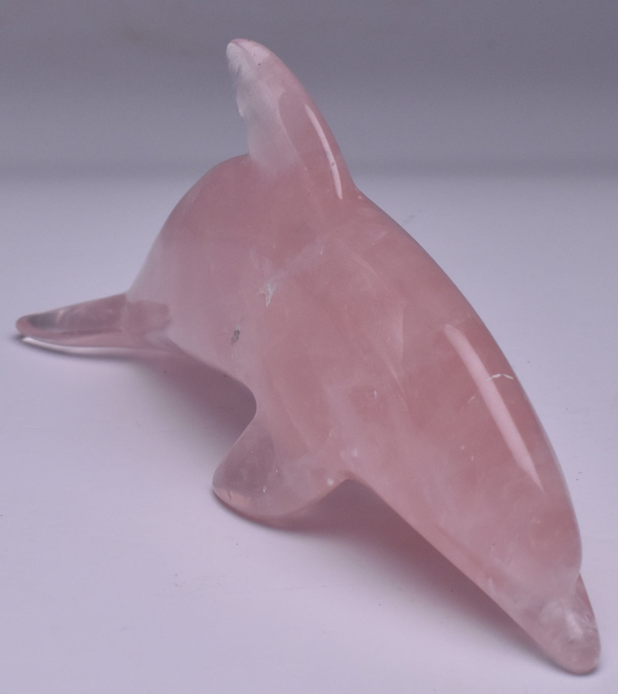 ROSE QUARTZ CARVED POLISHED DOLPHIN P760