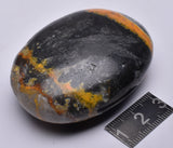 BUMBLEBEE MICROBIALITE JASPER POLISHED PALM STONE, INDONESIA P772