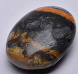 BUMBLEBEE MICROBIALITE JASPER POLISHED PALM STONE, INDONESIA P772