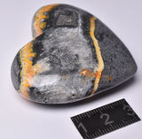 BUMBLEBEE MICROBIALITE JASPER POLISHED HEART, INDONESIA P569