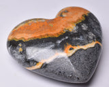 BUMBLEBEE MICROBIALITE JASPER POLISHED HEART, INDONESIA P569